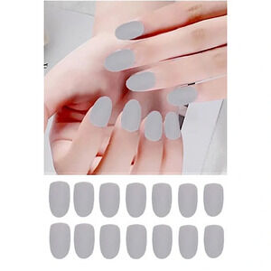 💌BO/GO$6 Medium Grey Almond Matte Press On False nails (24 nails)